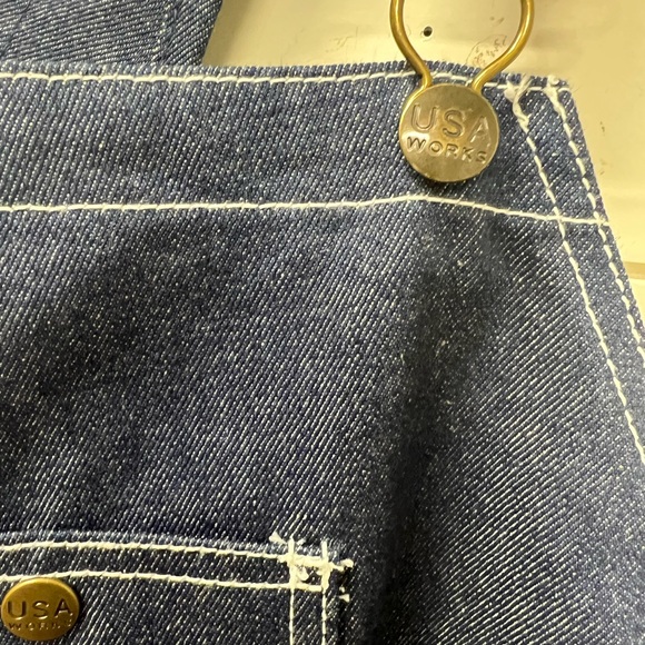 Denim overalls 46x30 USA works bluejean bib overalls - Picture 6 of 8